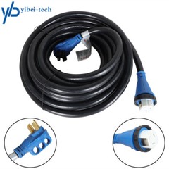 50Amp 25/30/50ft RV Extension Cord + Power Inlet Box Combo Kit Twist Lock & LED