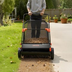 VEVOR Push Lawn Sweeper 26 in Leaf & Grass Collector 7 cu.ft. Hopper Bag Durable