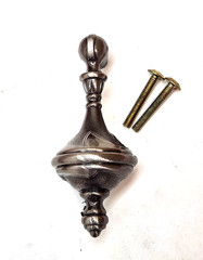 LOT OF 2 – AJAX #878 OLD IRON SILVER BLACK CABINET KNOB PULL With SCREWS