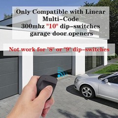 2PC Remote Control Garage Door Gate Opener Transmitter 10 Digit Pins Code-300MHz