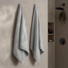 WelHome Waffle Bath Towel 29 in x 58 in in Gray
