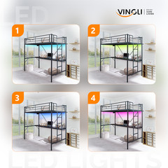 Twin Size Metal Loft Bunk Bed Frame for Kids Teens Adults with Desk Underneath