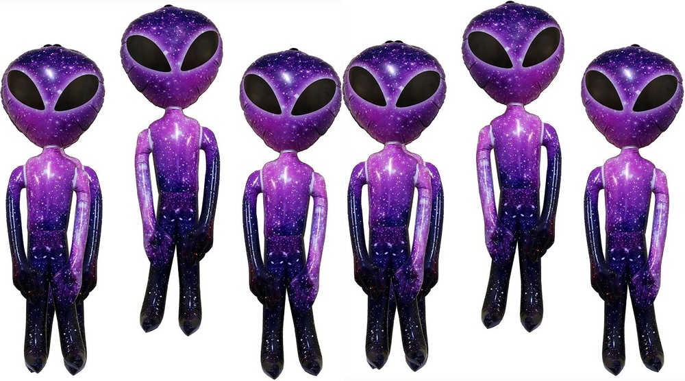 LOT OF 6 BIG 36″ GALAXY ALIEN INFLATE INFLATABLE 3 FEET BLOW UP PROP GAG GIFT