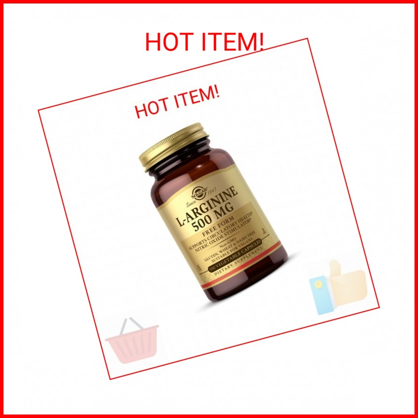 Solgar L-Arginine 500 mg – 100 Vegetable Capsules – Nitric Oxide Stimulator – No
