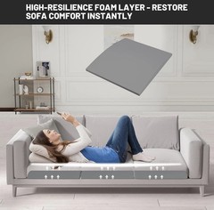 2 Couch Cushion Support for Sagging Seat 20″ X 20″ High Density Curved Foam Sofa