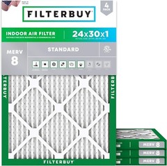 Filterbuy 20x20x1 Pleated Air Filters, Replacement for HVAC AC Furnace (MERV 8)