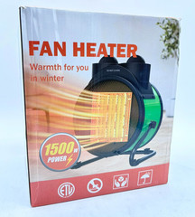 Fan Heater With Carry Handle 1500 Watts 120 Volts – Green Black