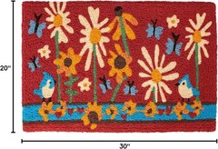 Jellybean Woodland Flowers Accent Rug 20×30 Machine Washable Indoor Outdoor