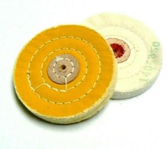 Jewelry Polishing Buffs Muslin White & Yellow Buff 4″ Jewelers Buffs Set of 2 Pc