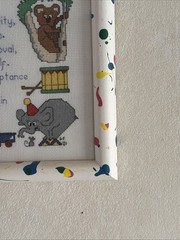 VTG Handmade Cross Stitch Sampler Children Learn What They Live Framed Art Decor