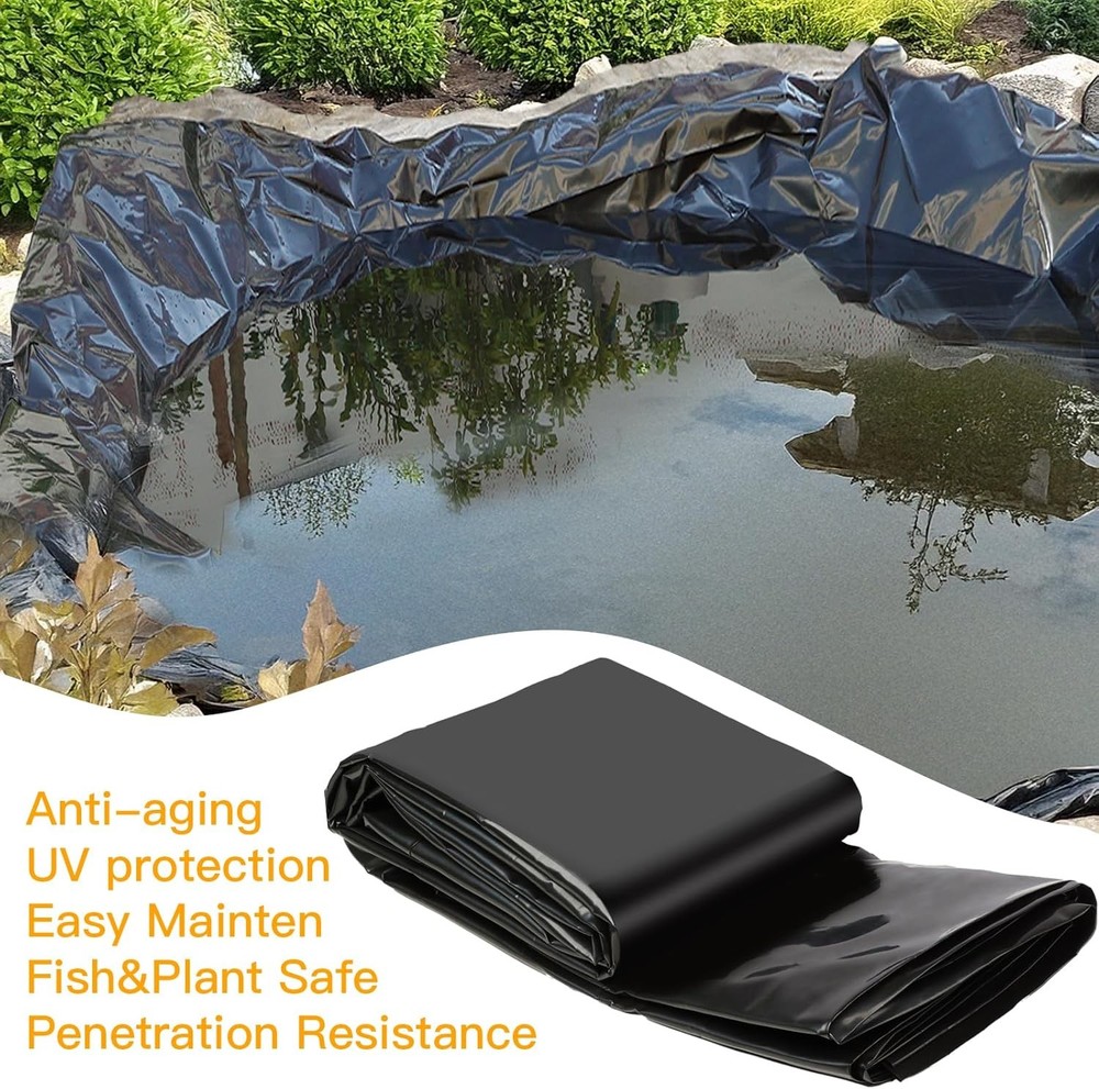 26*33FT 8mil Pond Liner Fish Liner EPDM Easy Cutting Underlayment UV Resistant