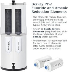 2 Combo, Authentic Black Berkey Filters, PF-2 Fluoride Water purifiers & filters