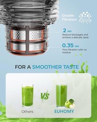 Cold Press Juicer 6.5 Extra Large Feed Chute Juicer Machines Hands Free 350W