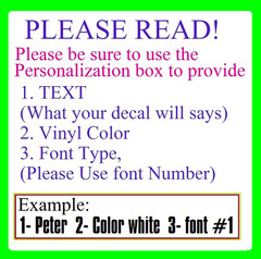 Custom Text Vinyl Lettering Sticker Decal Personalized – ANY TEXT ANY NAME {c18