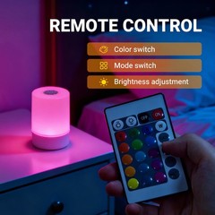 RGB Touch Dimmable Night Light Smart Adjustable Brightness Bedside Table Lamp