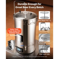 Uimoso Home Beer Brewing System with Circulating Pipe, 16-Gallon Capacity