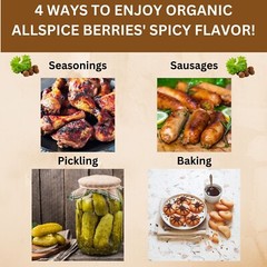 Organic Whole Allspice Berries-USDA Organic- Kosher-Gluten-Free- Pimenta Dioica