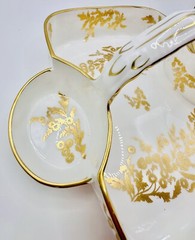 Hammersley England ‘Golden Tansy’ 10.25” Strawberry Basket Sugar Bowl & Creamer