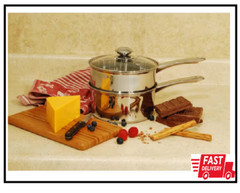 3-Piece 2.5 Qt Stainless Steel Double Boiler with Lid