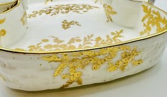 Hammersley England ‘Golden Tansy’ 10.25” Strawberry Basket Sugar Bowl & Creamer