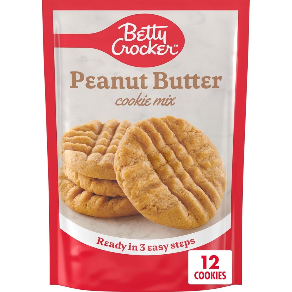 Betty Crocker Peanut Butter Cookie Mix, Makes twelve (12) 2-inch Cookies, 7.2oz