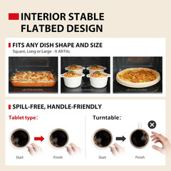 Flatbed/No Turntable Design Microwave Oven with Inverter Technology, Smart Senso