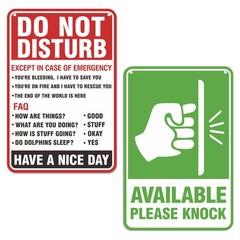 Do Not Disturb Door Hanger Sign, Available 7.5IN, Sign016