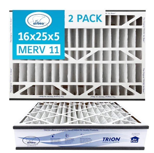 Trion Air Bear 259112-105 (2 Pack) – 16″ x 25″ x 5″ Pleated Air Filter, MERV 11