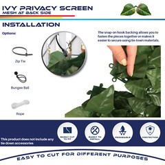 58 IN Artificial Faux Ivy Leaf Privacy Fence Screen Decor Panels Outdoor Hedge