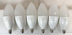 Lot of 6 -WiZ Candle Wi-Fi Smart LED Frosted Dimmable Color -B12- DAMAGED BOX