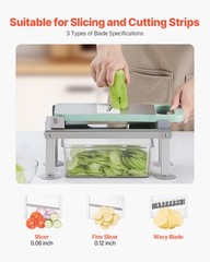 VEVOR Vegetable Chopper Mandoline Slicer All-in-1 Food Veggie Cutter 9 Blades