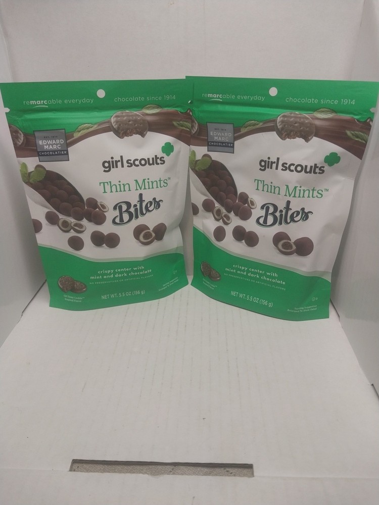 Girl Scouts Thin Mints Bites 5.5 Oz Pack Of 2 New Exp 04/15/2027
