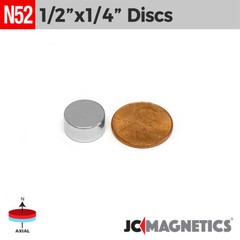 1/2in x 1/4in N52 Super Strong Rare Earth Neodymium Magnet Round Disc