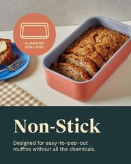 Non-Stick Ceramic 1 lb Loaf Pan – Naturally Slick Ceramic Coating – Non-Toxic…
