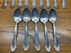 9 Rogers Nickel Silver spoons along with 4 Holmes & Edwards