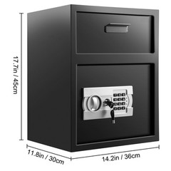 Uimoso Digital Depository Safe Drop Safe Carbon Steel 2 Keys Safe with Drop Slot