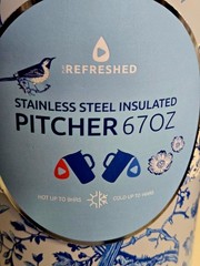 NEW Refreshed Pitcher Stainless Steel Insulated 67 Onz. With Sealed Lid NWT RARE
