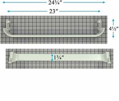 Top or Bottom Door Shelf Rack Bar Compatible with Frigidaire LFTR1814LWB
