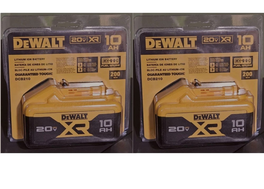 2 PACK DeWALT DCB210-2 20V MAX XR 10.0 AH Lithium-Ion Battery Tool Batteries New