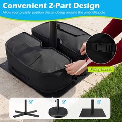 18.5″ Umbrella Base Weight, 90 LBS Sand-fillable Bags with Weatherproof Fabric