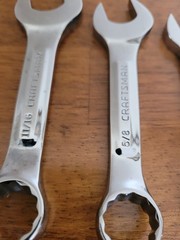 Craftsman VV STUBBY Short SAE 12-Point Combination Wrench Set of 5 Made in USA