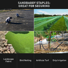 Sandbaggy 11 Gauge 6″ GALVANIZED Landscape Staples ~ SOD Fabric Pins – RUST FREE