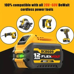 12.0Ah For DEWALT FLEXVOLT DCB609 20V/60V MAX Lithium-lon Battery DCB606 DCB612