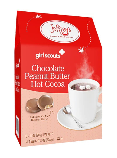 Girl Scouts (Cookies) CHOCOLATE PEANUT BUTTER Hot Cocoa Mix 8-Packets BB 10/2027