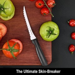 2 Pcs 6 inch Tomato Slicer, Serrated Tomato Knives, Carbon Stainless Steel Blade
