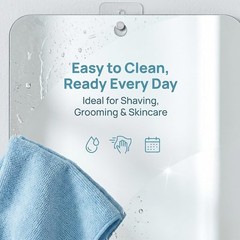 Fogless Shower Mirror Shaving Hanging Anti-Fog Bathroom Grooming Mirror 10x 8