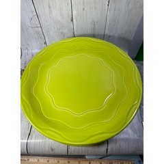 Set of 6 Syracuse China Cantina Lime Green 10.25″ Dinner Plates Wavy Pattern