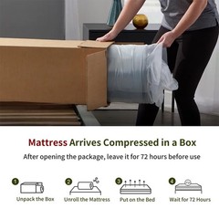 12″14″ Twin Full Queen King Mattress In A Box Hybrid Spring Gel Memory Foam Gray