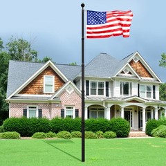 VEVOR 25FT Telescopic Flagpole Kit Heavy Duty Aluminum Flag Pole American Black