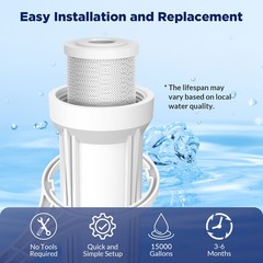 4-Pack CTO Carbon Block Water Filter 10″x2.5″ Replacement for Whole House RO 5μm